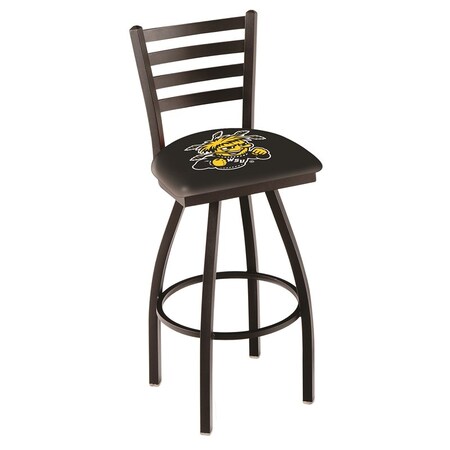 36 Blk Wrinkle Wichita State Swivel Bar Stool,Ladder Back